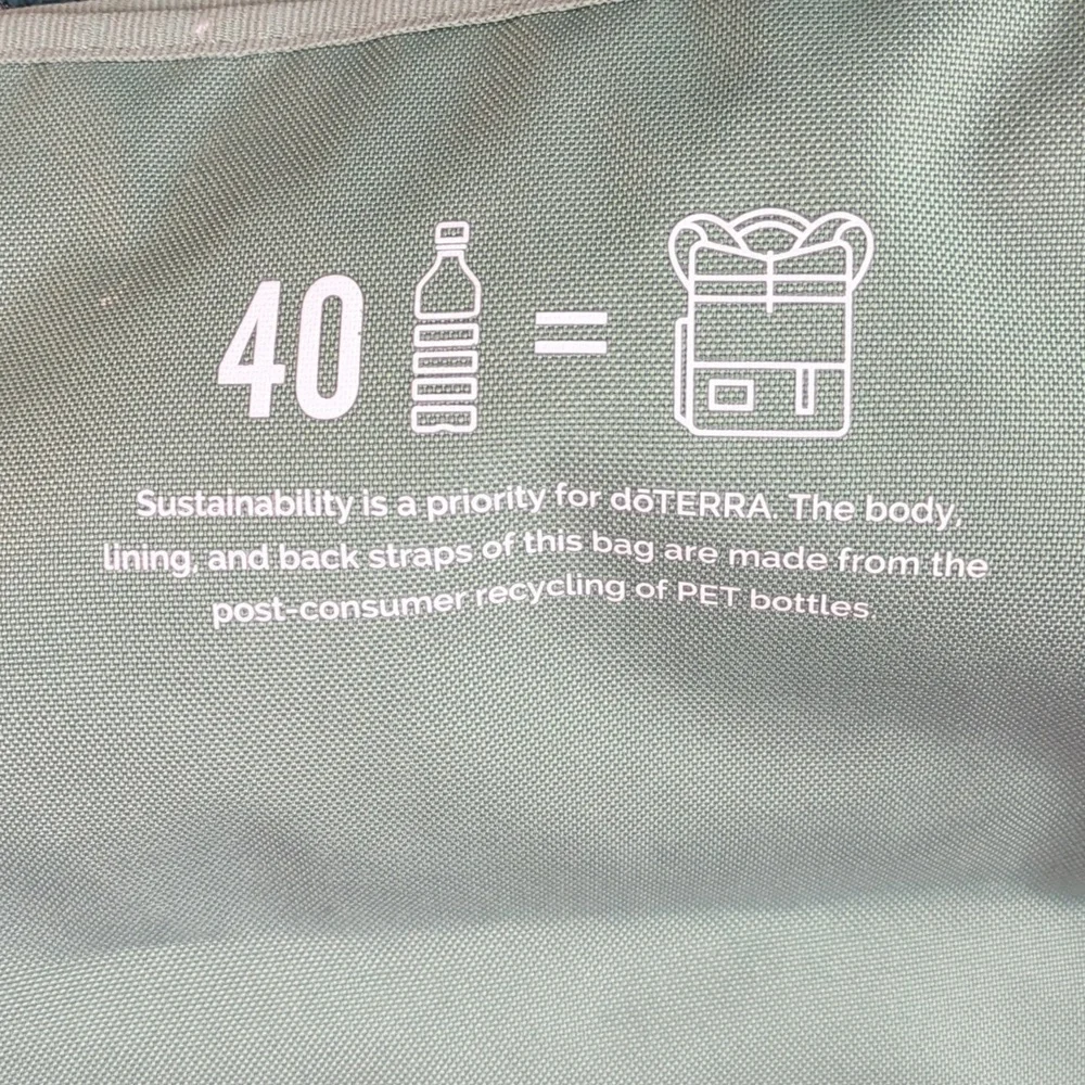 doTERRA Green Backpack Sustainable, Recycled Construction For Kitty Rescue!